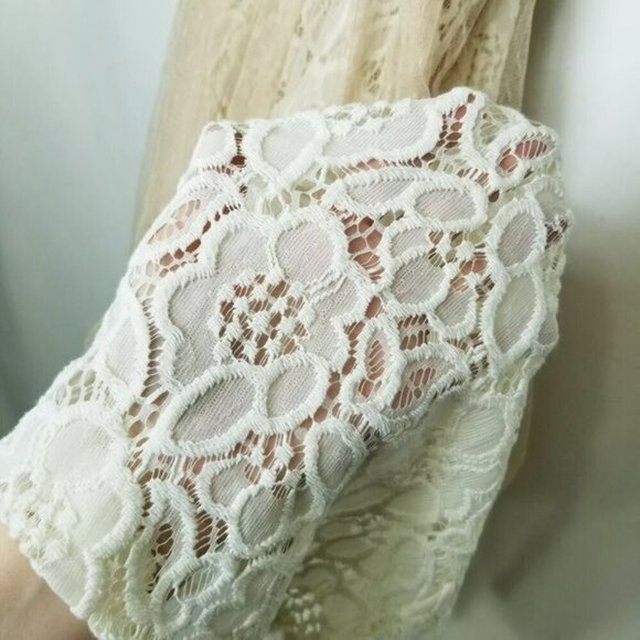 Ryu Modcloth Time & Grace Dress in Champagne Whimsical Romantic Lace Bow Size S‎ - Picture 5 of 12